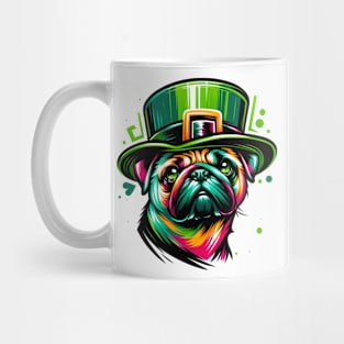 Pug Enjoys Saint Patrick's Day in Graffiti Style Mug